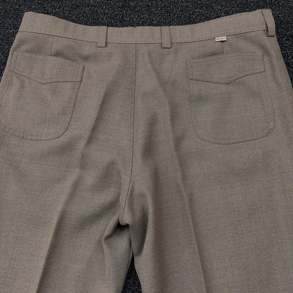 Vintage Levis Sportswear Classics Mens Tan Wool‎ Blend Trousers Made in UK 38x34